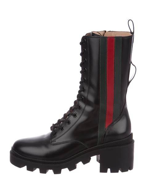 gucci chunky heel boots|high top Gucci boots.